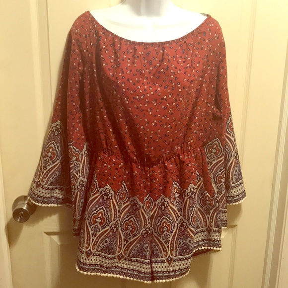 Burgundy Romper - Picture 2 of 2